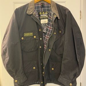 Barbour Black Military Field Jacket with Waxed Cotton